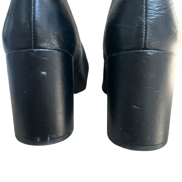 Franco Sarto Black Leather Ankle Boots Size 11 Block Heel Chelsea Boots Slip On - Picture 14 of 14